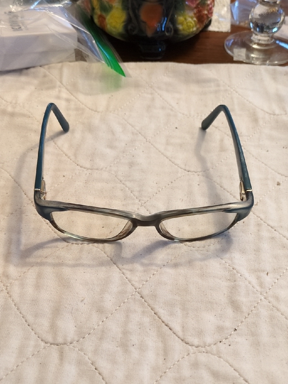 kate spade AleaseTeal and Silver Rectangular Women's Glasses